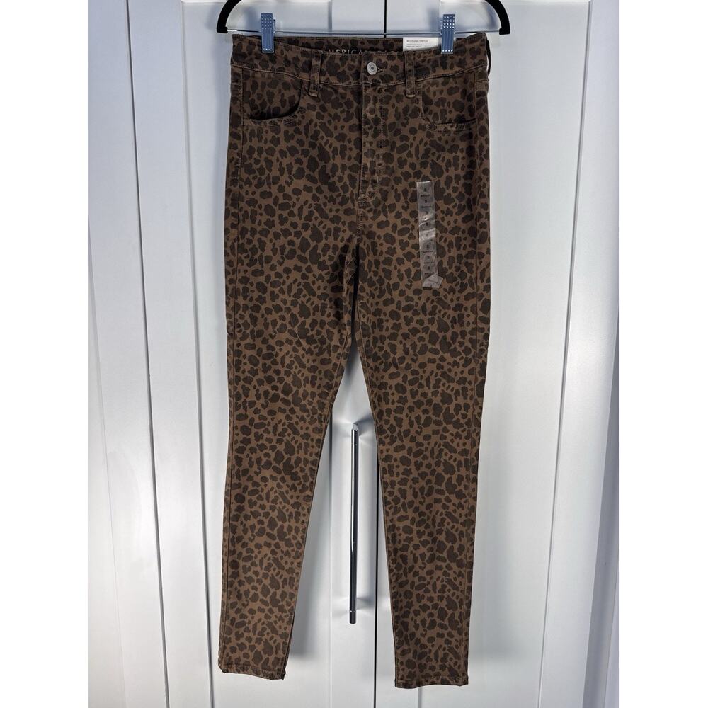 NWT American Eagle Next Level Stretch Super High-rise Leopard Jeggings Size 8